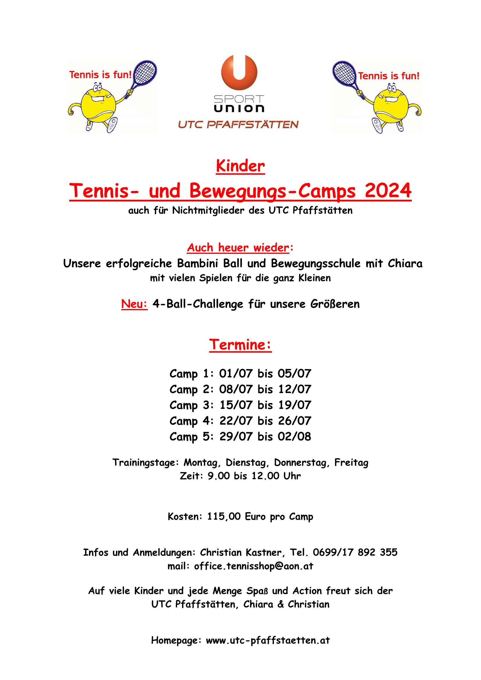 Tenniscamp 2024 Ausschreibung Page 1